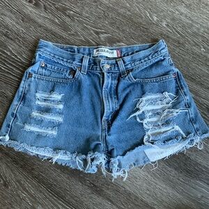 Levi’s 505 Distressed High Waisted Shorts